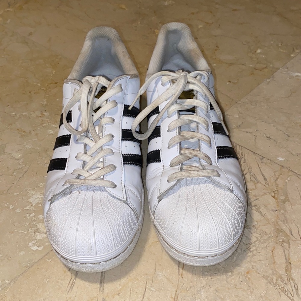 Adidas Superstar White with black stripes